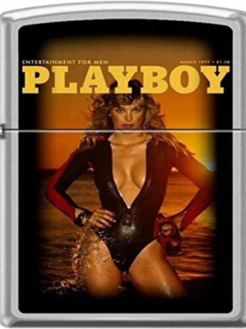 Playboy March 1977 Cover Satin Chrome Zippo Lighter